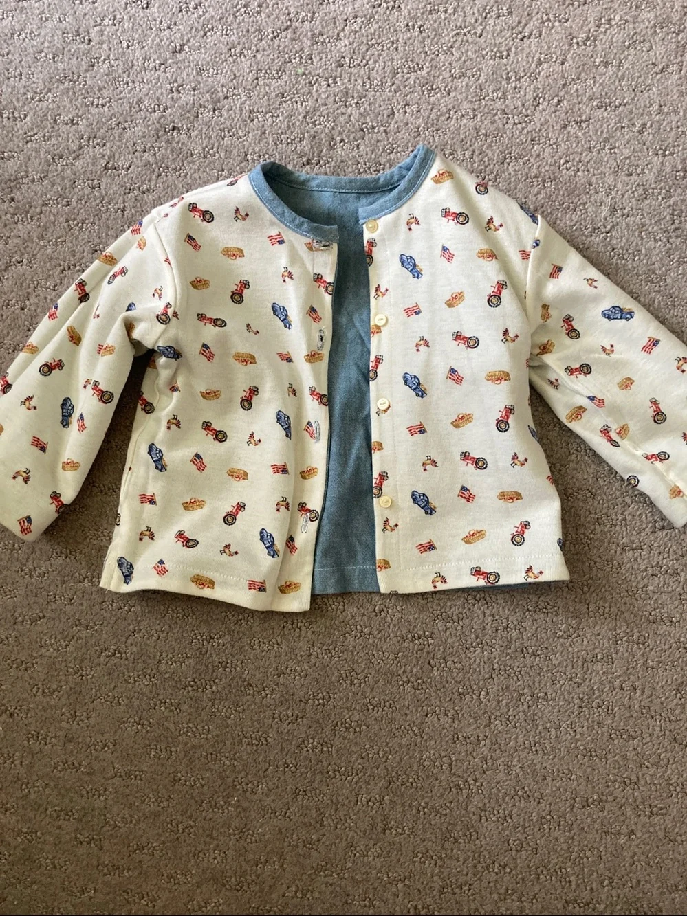 Vtg Ralph Lauren reversible chambray baby jacket, 9M.